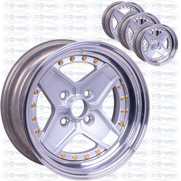 Split Rims 6 Inch 13” x 6” Split Rims – Mirror Polished Channel, Steel/Aluminum with Gold ...